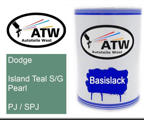 Dodge, Island Teal S/G Pearl, PJ / SPJ: 500ml Lackdose, von ATW Autoteile West.